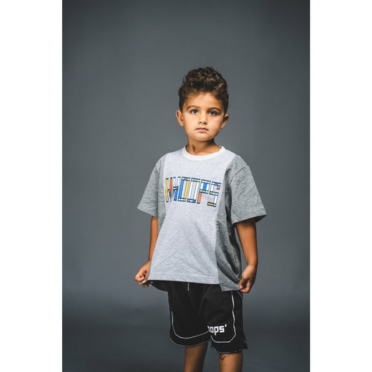 Spliced T-Shirt Gray